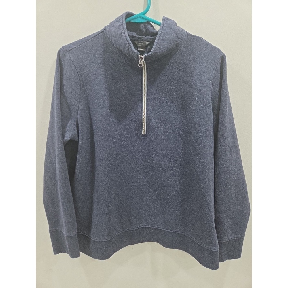EDDIE BAUER WOMEN'S CAMP FLEECE PULLOVER SWEATER (MIDNIGHT HEATHER LARGE)